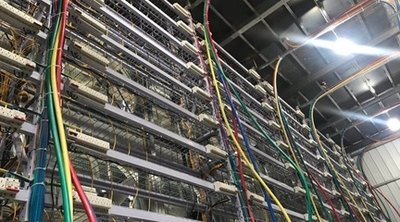A high-tech mining farm setup specifically for Bitcoin mining